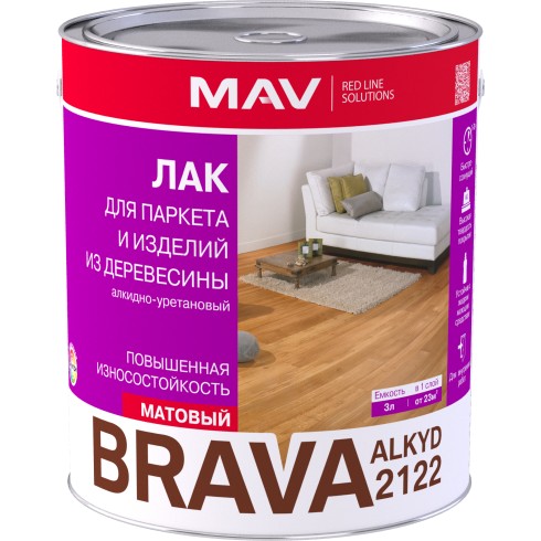 Лак BRAVA ALKYD 2122 для паркета и изделий из древесины
