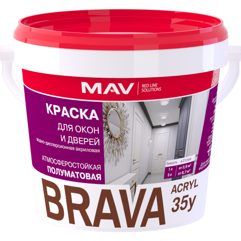 Краска BRAVA АCRYL 35у для окон и дверей