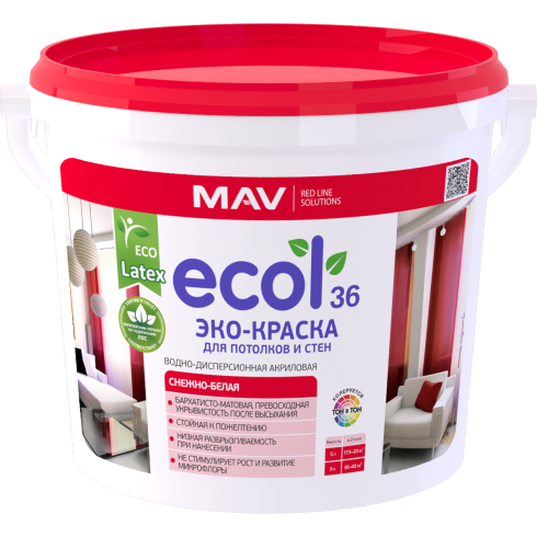 Эко-краска ECOL 36 для потолков
