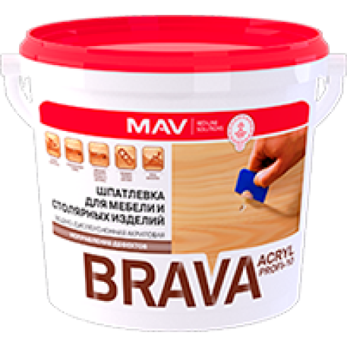 Шпатлевка BRAVA ACRYL PROFI-10 для мебели и столярных изделий