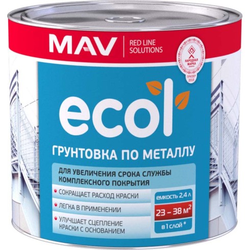 Грунтовка ECOL по металлу ГФ 021