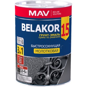 Грунт-эмаль Belakor 15 прямо по ржавчине 3 в 1 быстросохнущая, молотковая