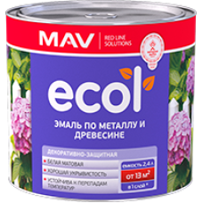 Эмаль ECOL по металлу и древесине белая матовая ПФ-115С