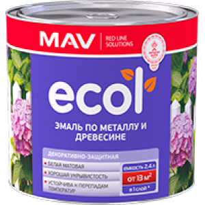 Эмаль ECOL по металлу и древесине белая матовая ПФ-115С