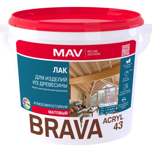 Лак BRAVA ACRYL 43 для изделий из древесины