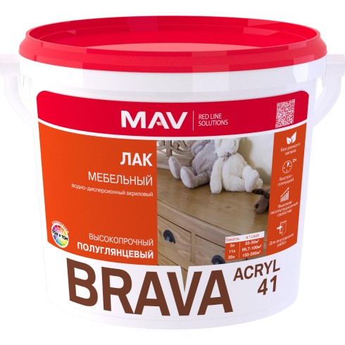 Лак BRAVA ACRYL 41 мебельный